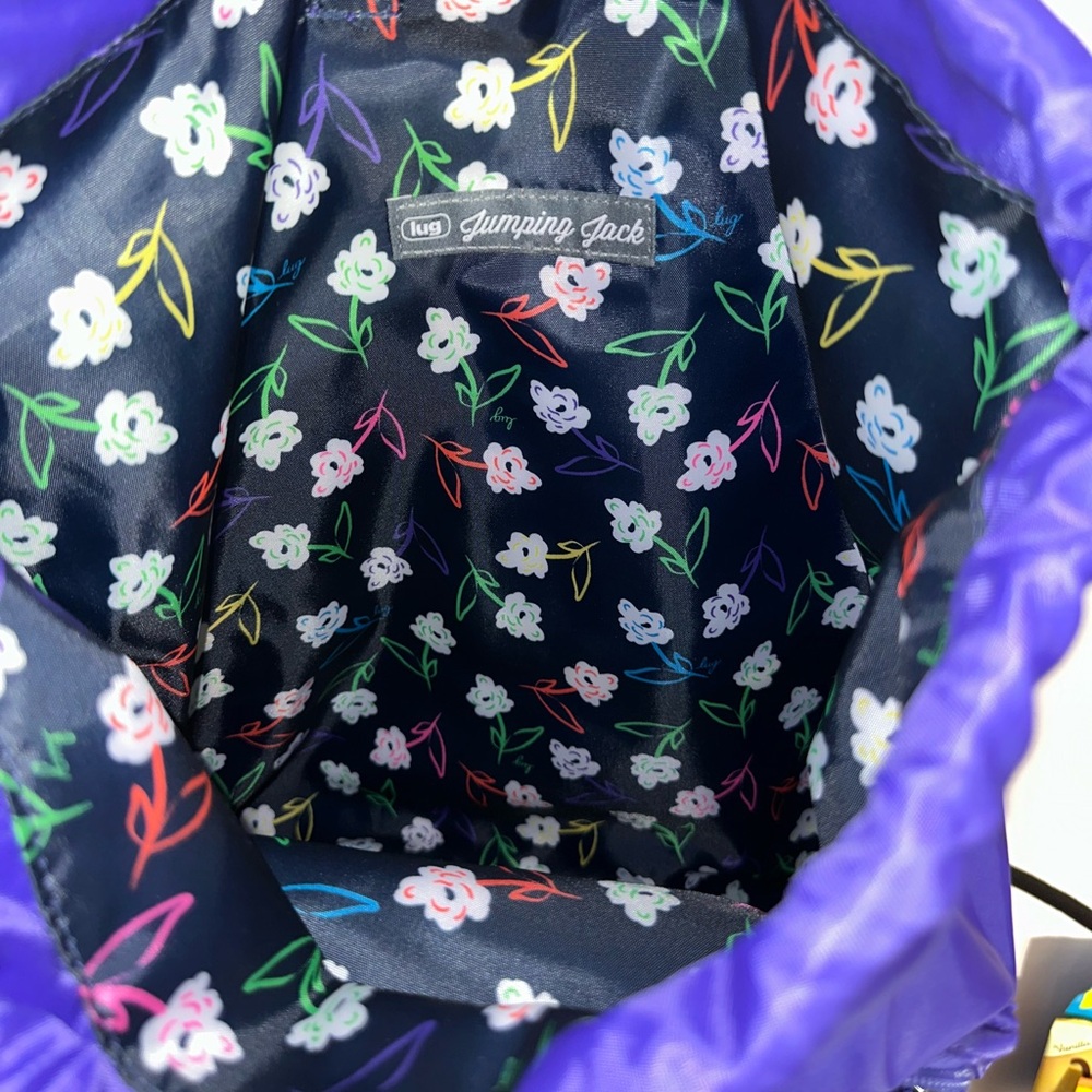 Lug Jumping Jack Drawstring Backpack Nwot Violet - image 3